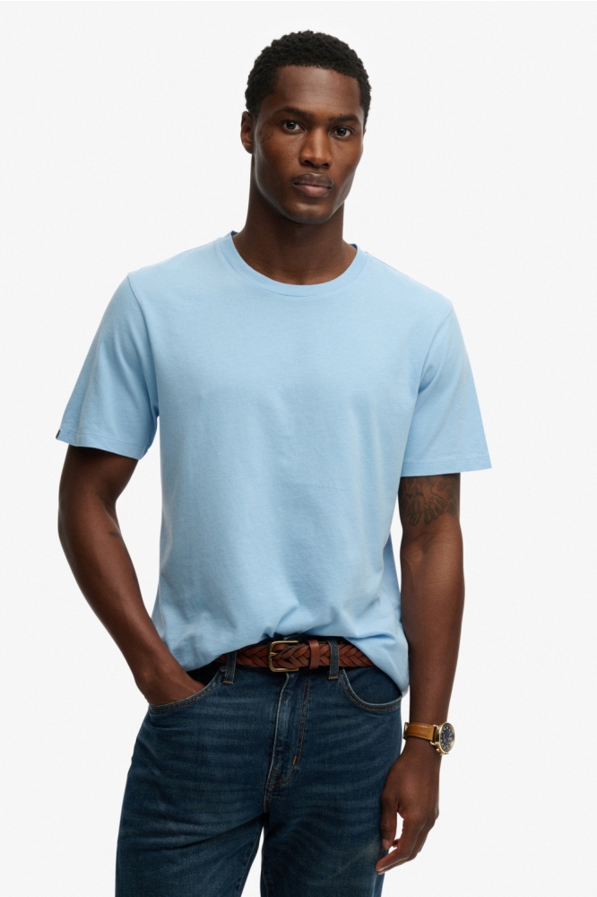 Superdry blauwe heren t-shirt | Model vooraanzicht