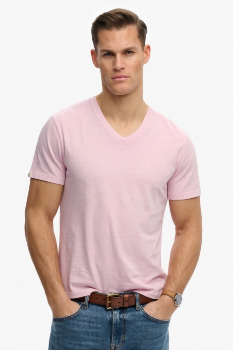 Superdry roze heren t-shirt | Model vooraanzicht
