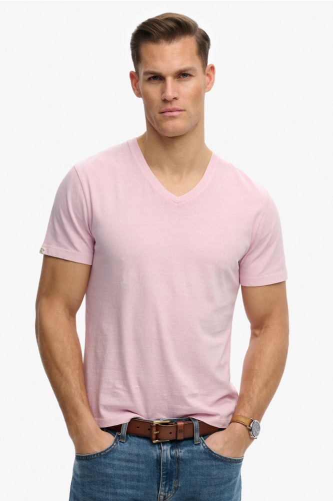 Superdry roze heren t-shirt | Model vooraanzicht