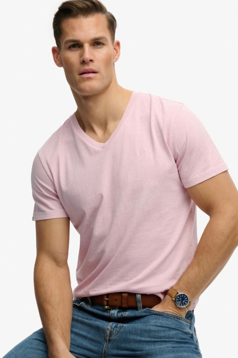 Superdry roze heren t-shirt | Model vooraanzicht