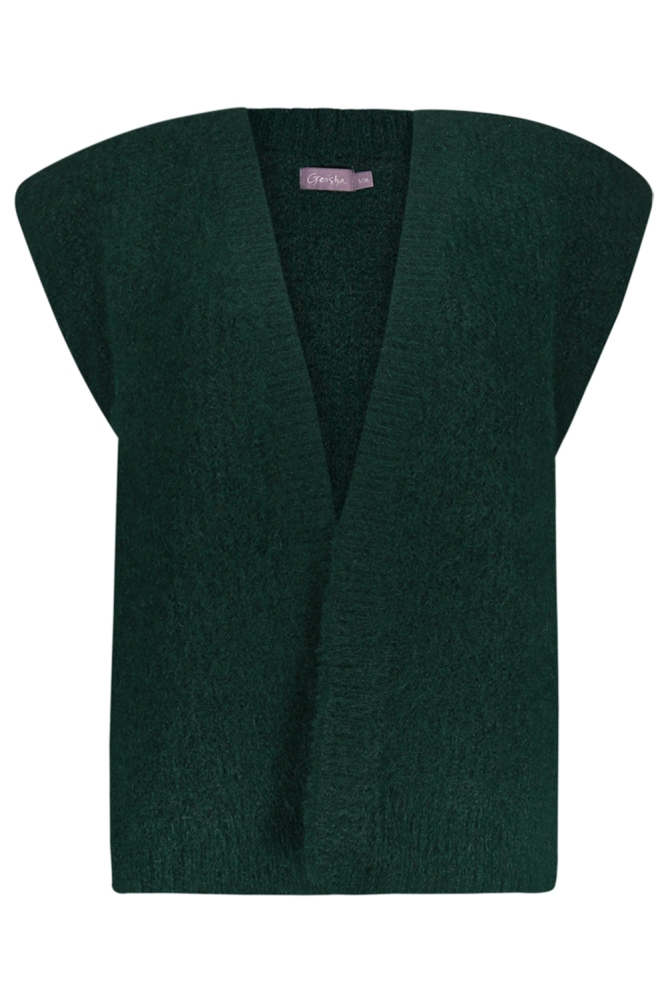 Geisha groene dames gilet | Vooraanzicht