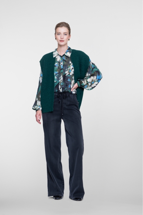 Geisha groene dames gilet | Model