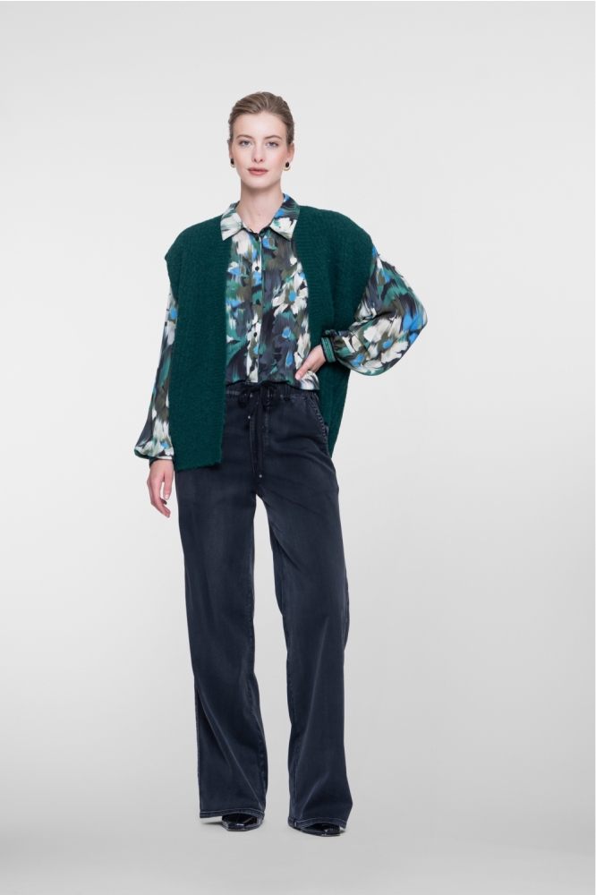 Geisha groene dames gilet | Model