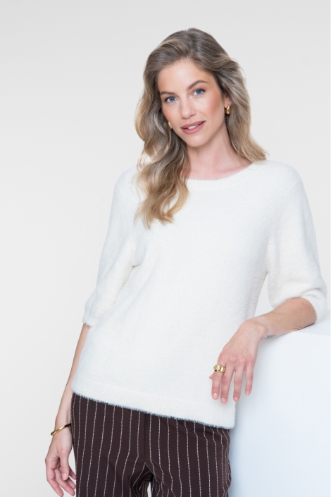 Geisha witte dames trui | Model vooraanzicht