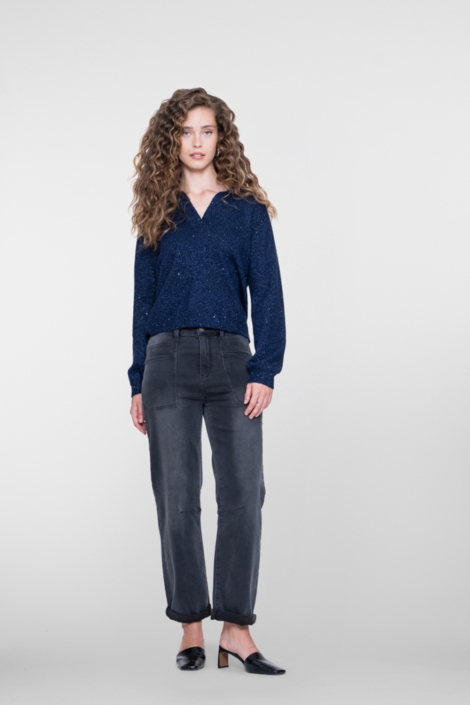 Geisha blauwe dames trui | Model