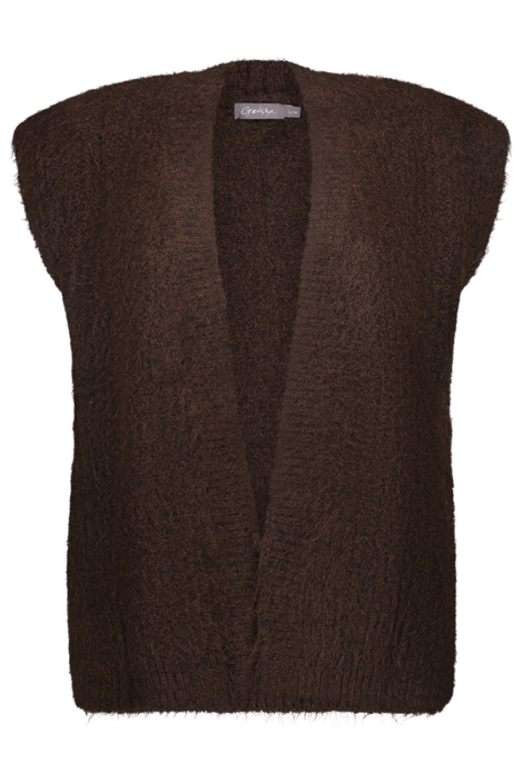 Geisha bruine dames gilet | Vooraanzicht