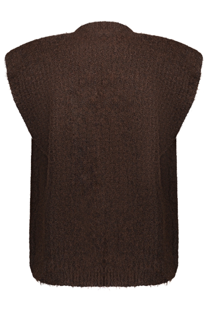 Geisha bruine dames gilet | Achteraanzicht