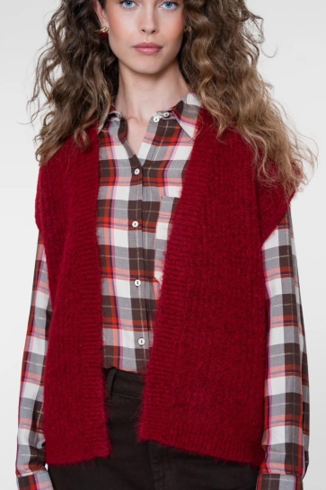 Geisha Vest SPENCER MET COMFORTABELE PASVORM 64534 29 OXBLOOD RED