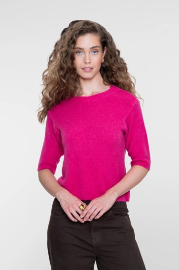 Geisha Trui FIJNGEBREIDE TRUI MET HALFLANGE MOUWEN 64556 70 PINK