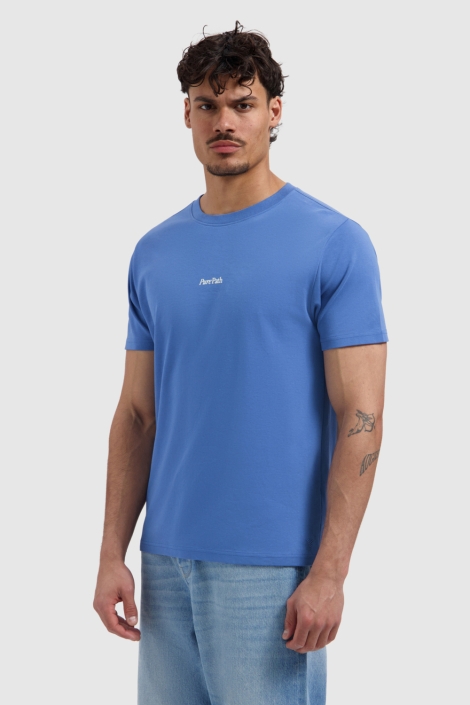 Pure Path blauwe heren t-shirt | Model vooraanzicht