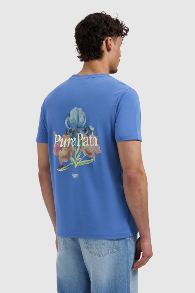 Pure Path blauwe heren t-shirt | Model achteraanzicht