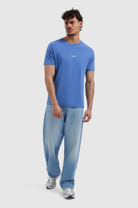 Pure Path blauwe heren t-shirt | Model