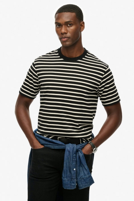 Superdry zwarte heren t-shirt | Model vooraanzicht