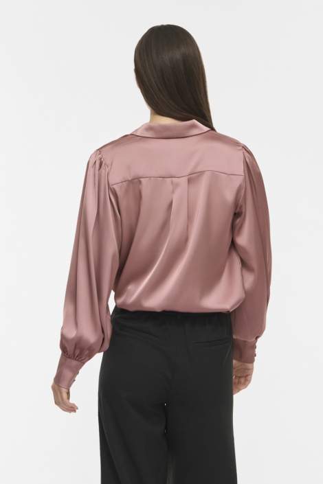 Vila roze dames blouse | Model achteraanzicht