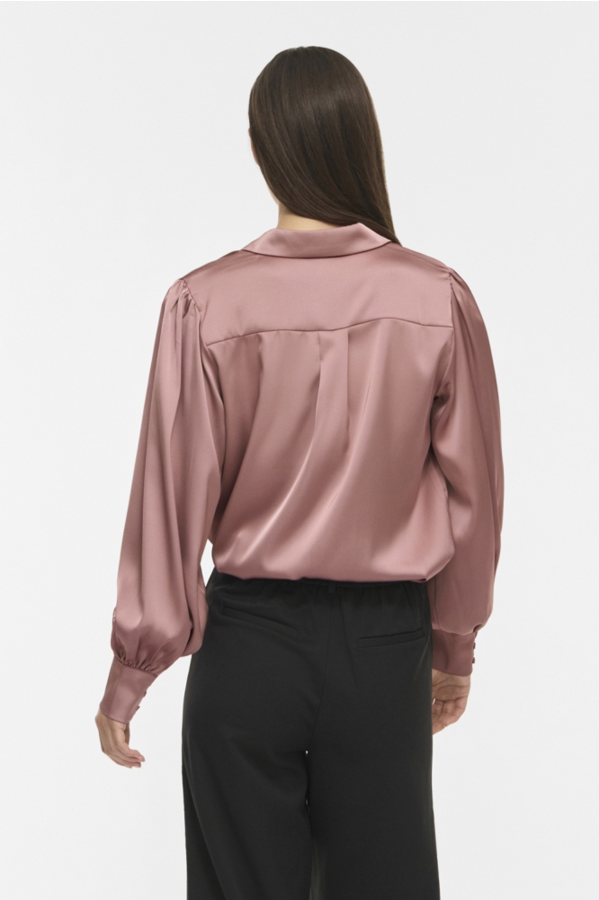 Vila roze dames blouse | Model achteraanzicht