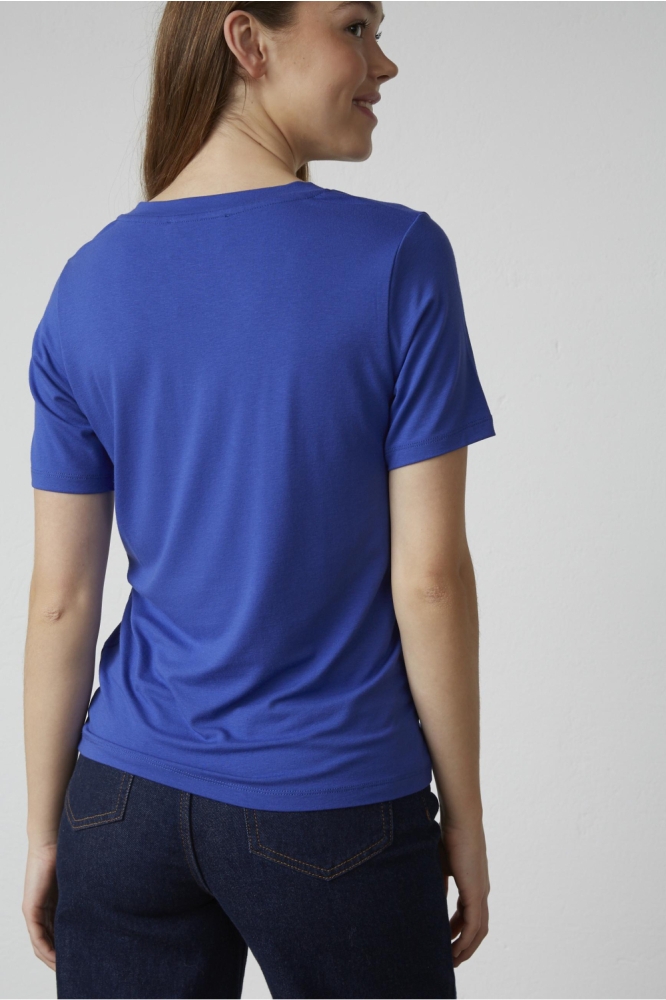 SisterS point blauwe dames t-shirt | Model achteraanzicht