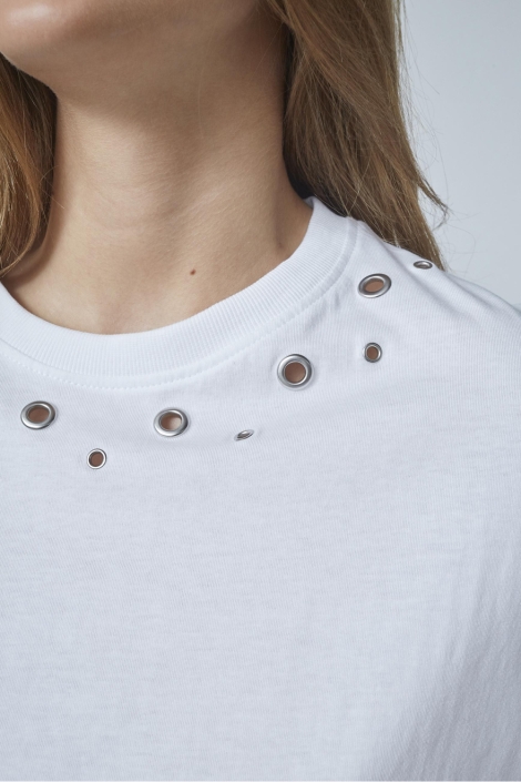 SisterS point witte dames t-shirt | Close up