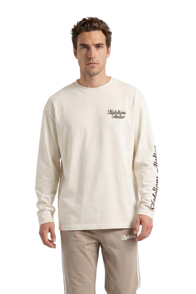 Malelions beige heren t-shirt | Model vooraanzicht