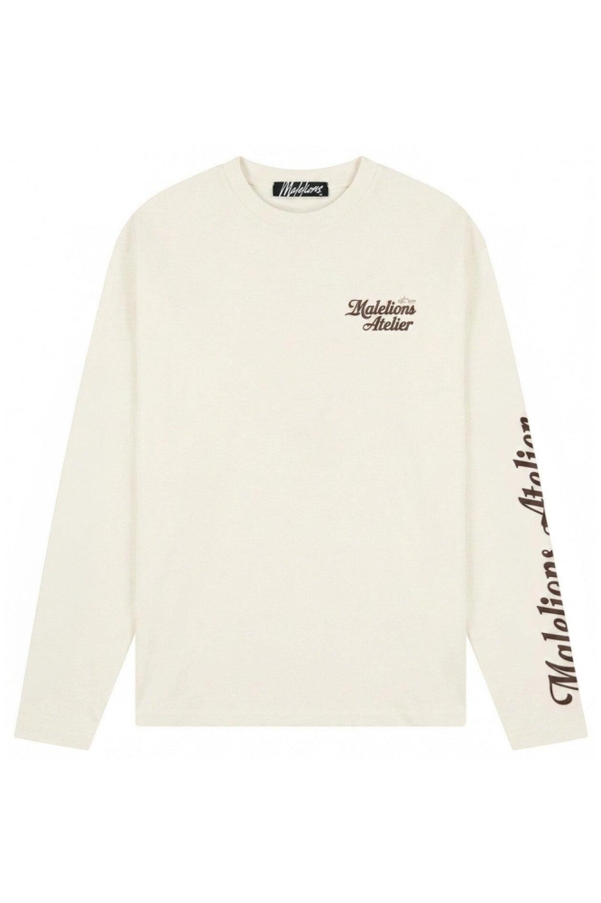 Malelions beige heren t-shirt | Vooraanzicht