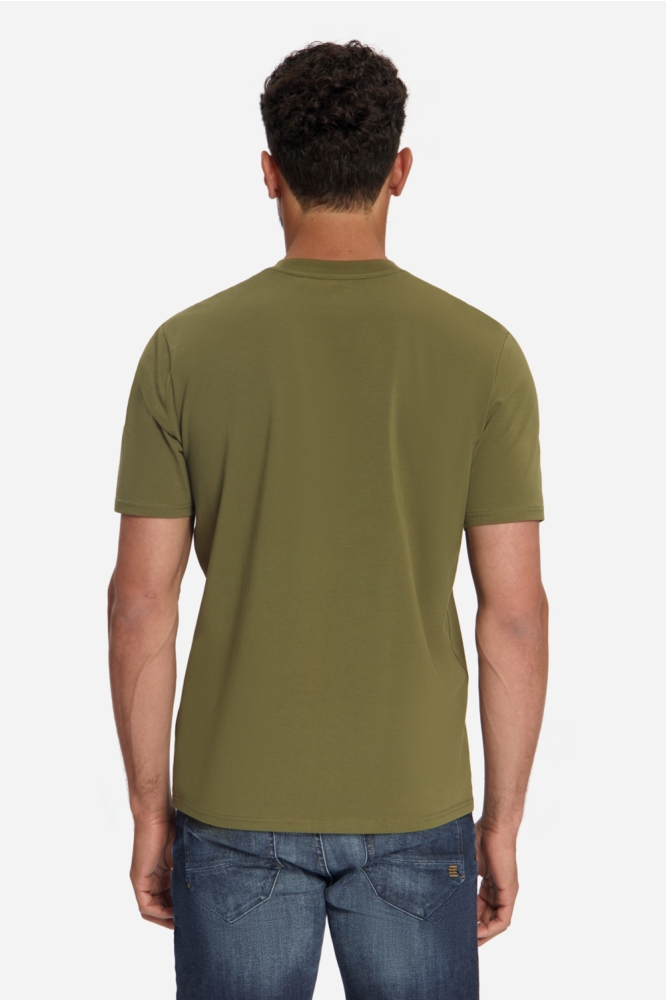 NO-EXCESS groene heren t-shirt | Model achteraanzicht