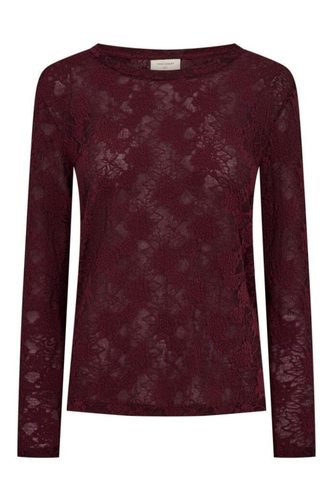Freequent bordeaux dames t-shirt | Vooraanzicht