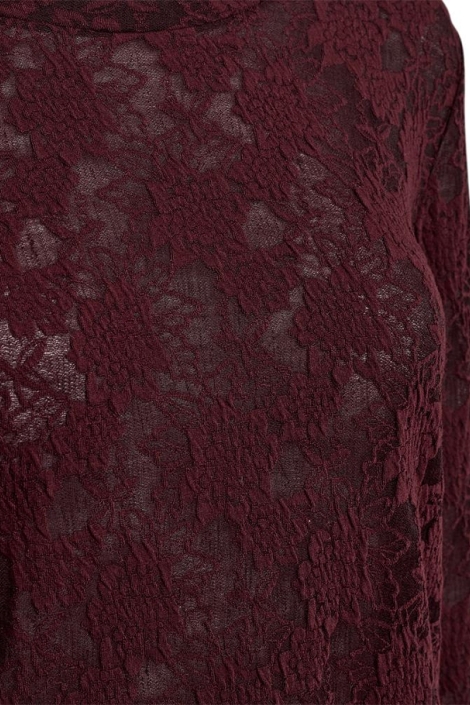 Freequent bordeaux dames t-shirt | Close up