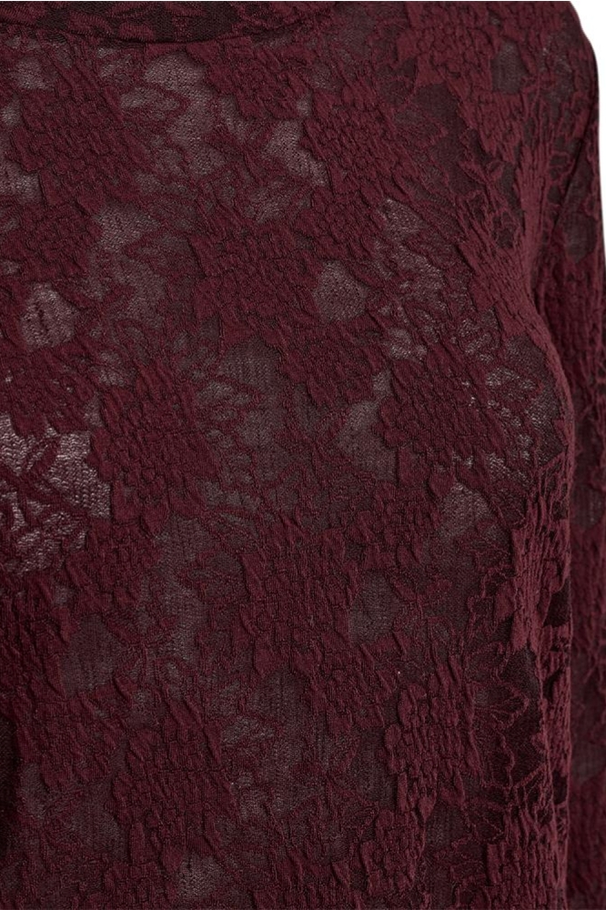 Freequent bordeaux dames t-shirt | Close up