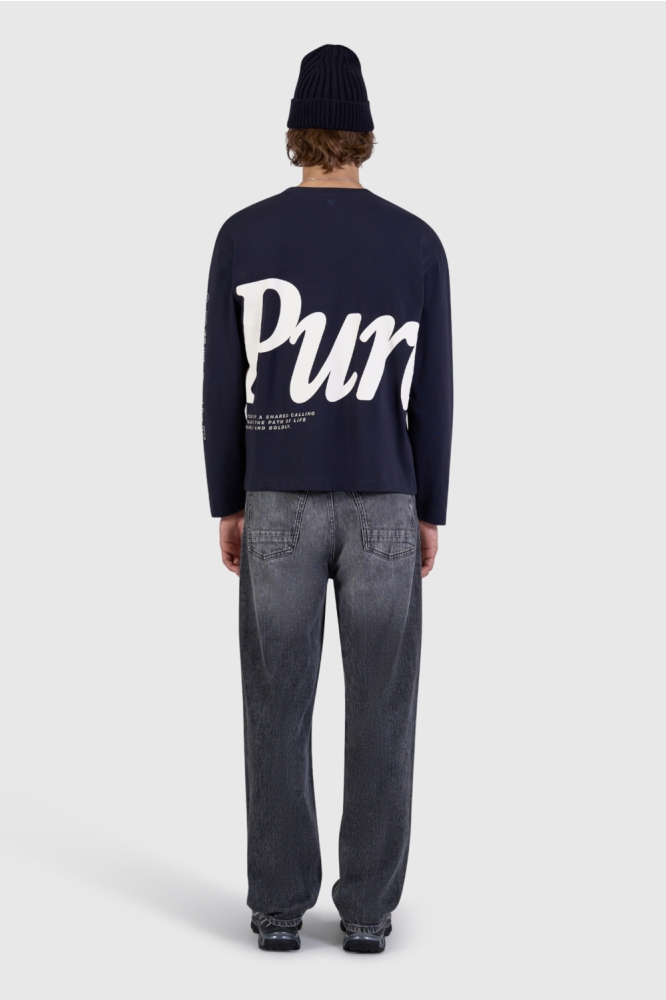 Pure Path blauwe heren t-shirt | Model