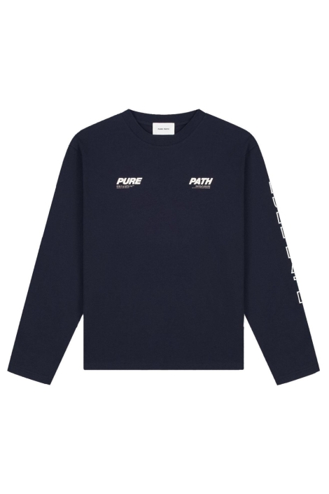 Pure Path blauwe heren t-shirt | Vooraanzicht