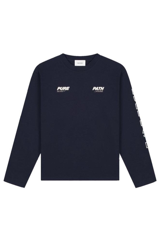 Pure Path blauwe heren t-shirt | Vooraanzicht