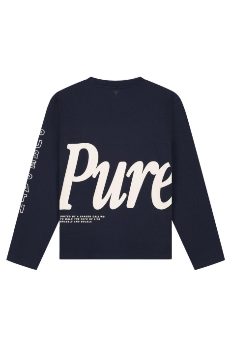 Pure Path blauwe heren t-shirt | Achteraanzicht