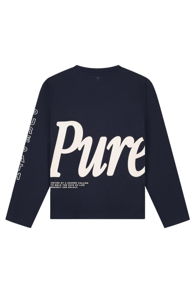 Pure Path blauwe heren t-shirt | Achteraanzicht