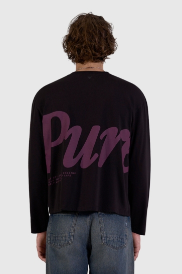 Pure Path T-shirt LONGSLEEVE T SHIRT 26030111 96 DARK BROWN