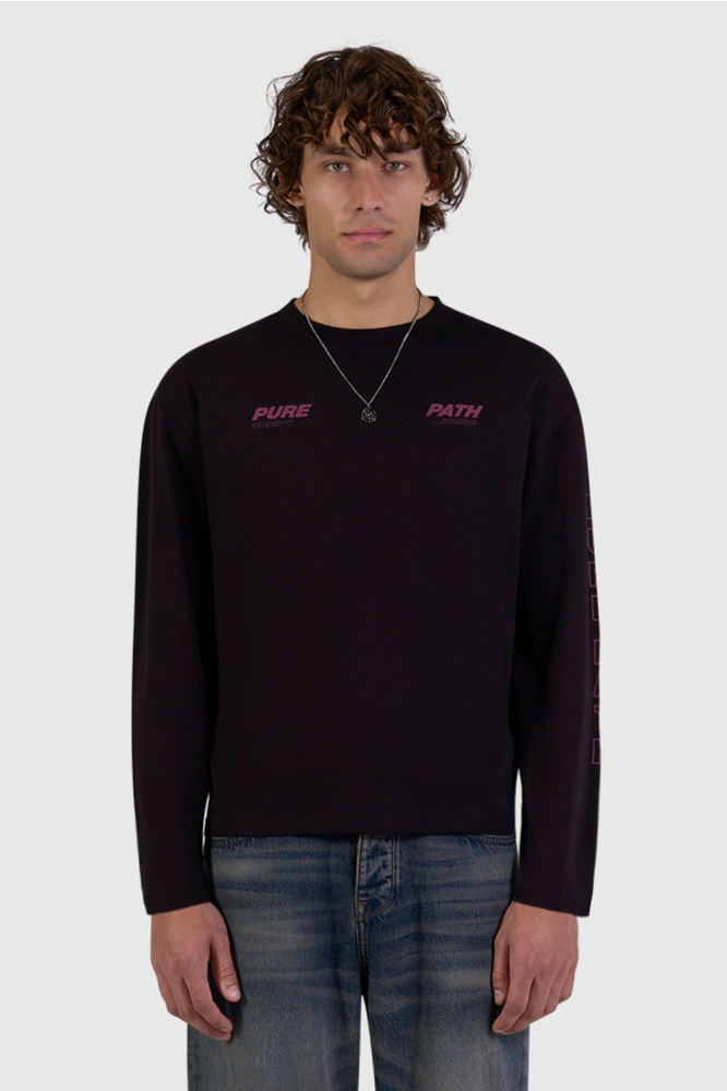 Pure Path bruine heren t-shirt | Model vooraanzicht