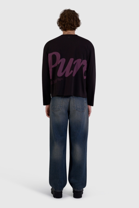 Pure Path bruine heren t-shirt | Model achteraanzicht