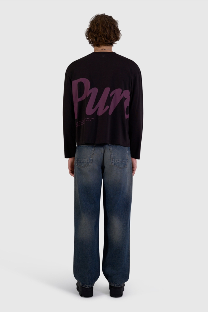 Pure Path bruine heren t-shirt | Model achteraanzicht