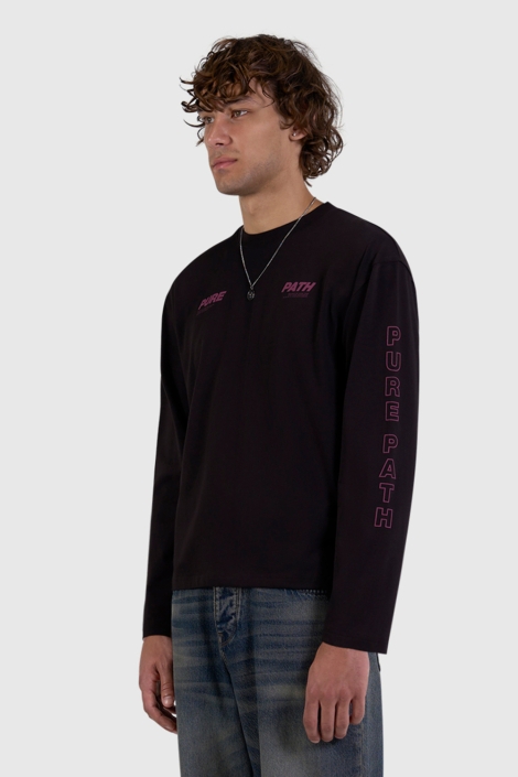 Pure Path bruine heren t-shirt | Model zijaanzicht