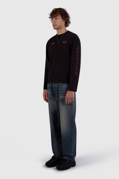 Pure Path bruine heren t-shirt | Model