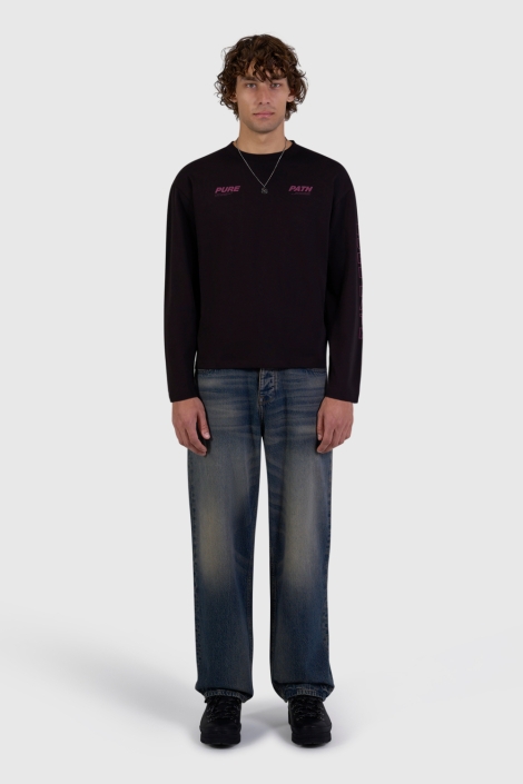 Pure Path bruine heren t-shirt | Model