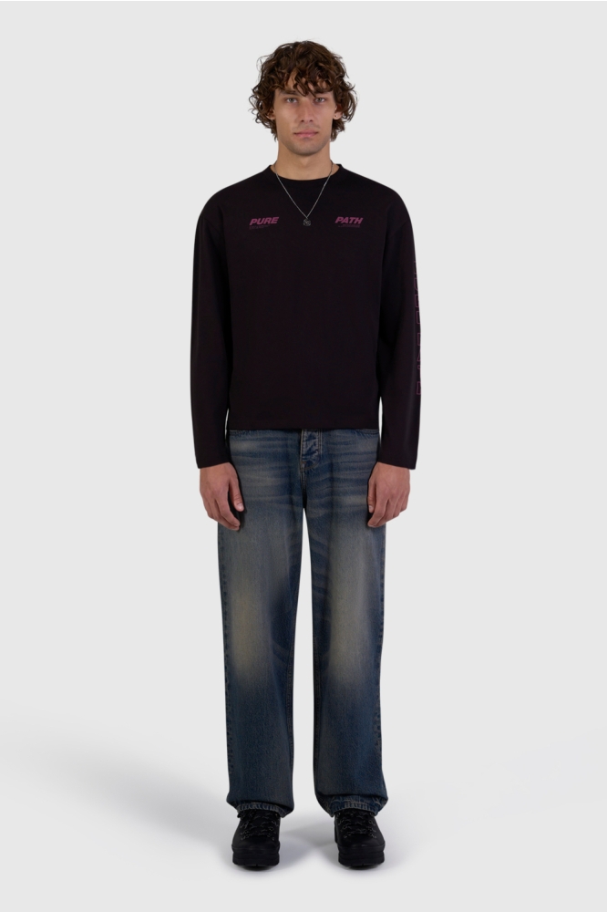 Pure Path bruine heren t-shirt | Model