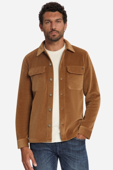 NO-EXCESS Overhemd STRETCH CORD OVERSHIRT 33510826SN 048 Caramel