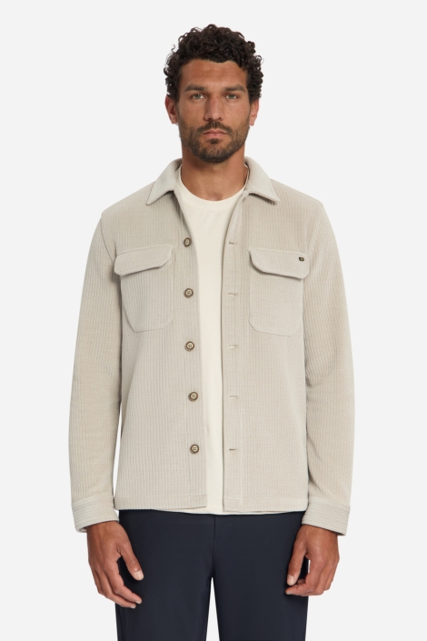 NO-EXCESS beige heren overhemd | Model vooraanzicht