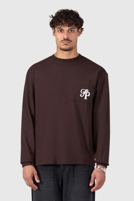 Pure Path bruine heren t-shirt | Model vooraanzicht