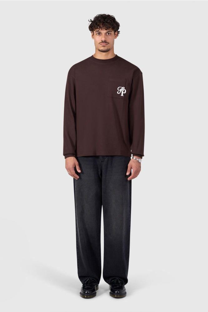 Pure Path bruine heren t-shirt | Model