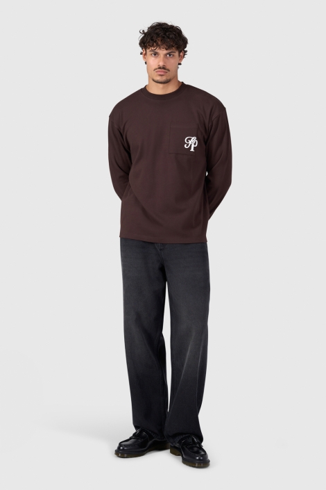Pure Path bruine heren t-shirt | Model