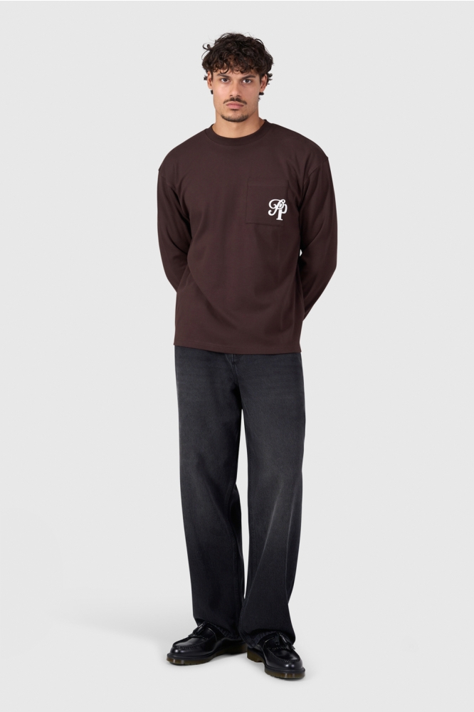Pure Path bruine heren t-shirt | Model
