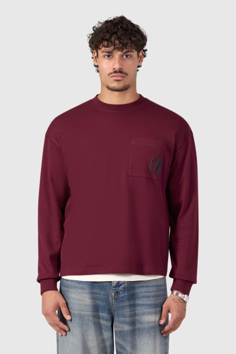 Pure Path bordeaux heren t-shirt | Model vooraanzicht