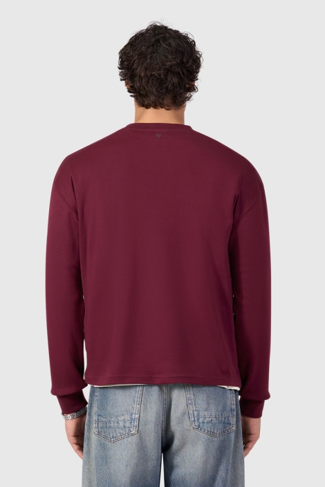 Pure Path bordeaux heren t-shirt | Model achteraanzicht