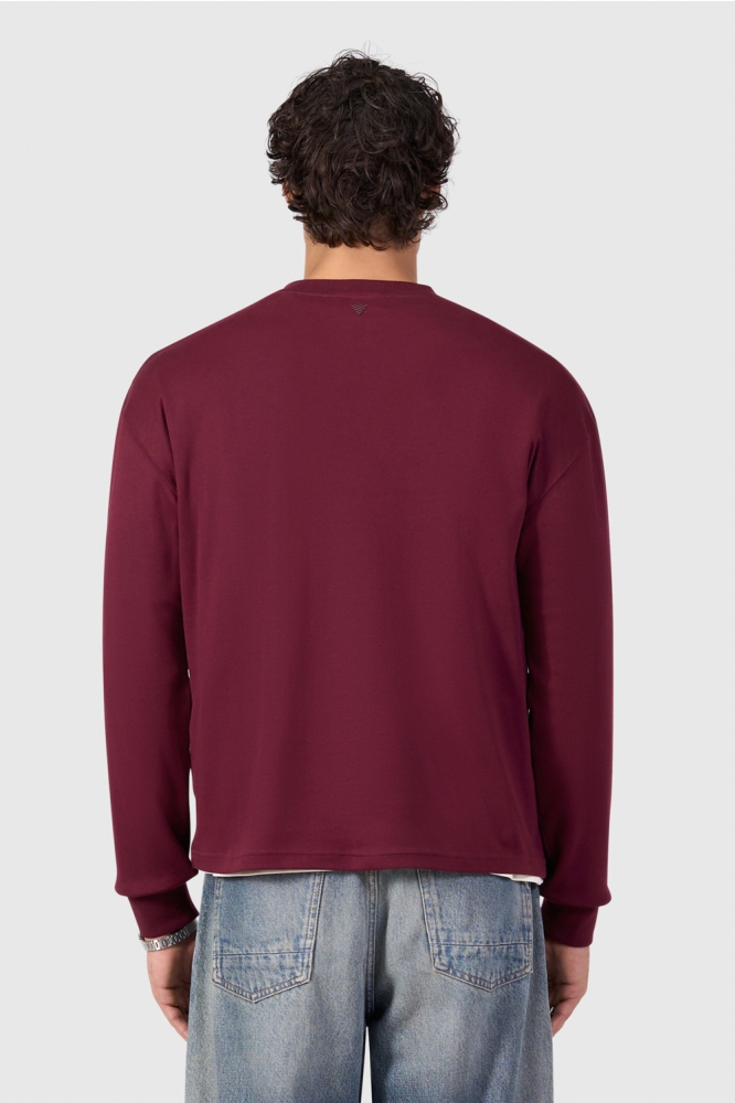 Pure Path bordeaux heren t-shirt | Model achteraanzicht
