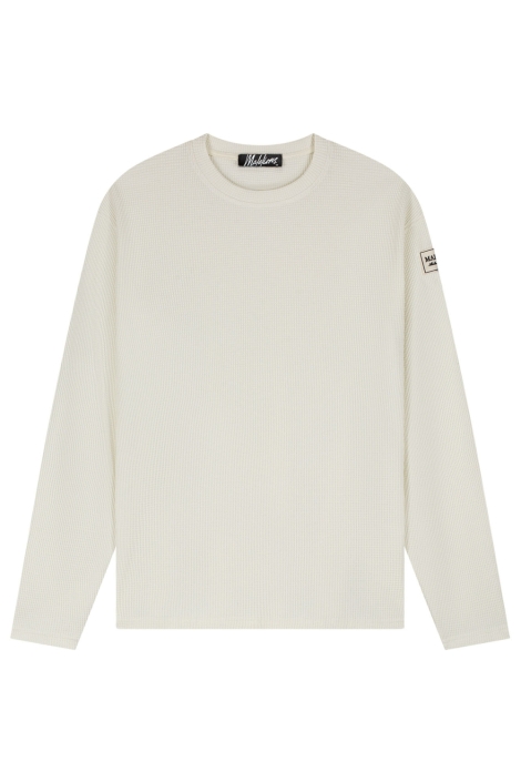 Malelions ecru heren sweater | Vooraanzicht